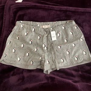 LOFT Gray PJ bottoms & eye mask w/drawstring pouch